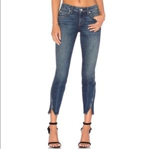 AMO Twist Skinny Jeans In Blue Vixen Destroy Sz 25